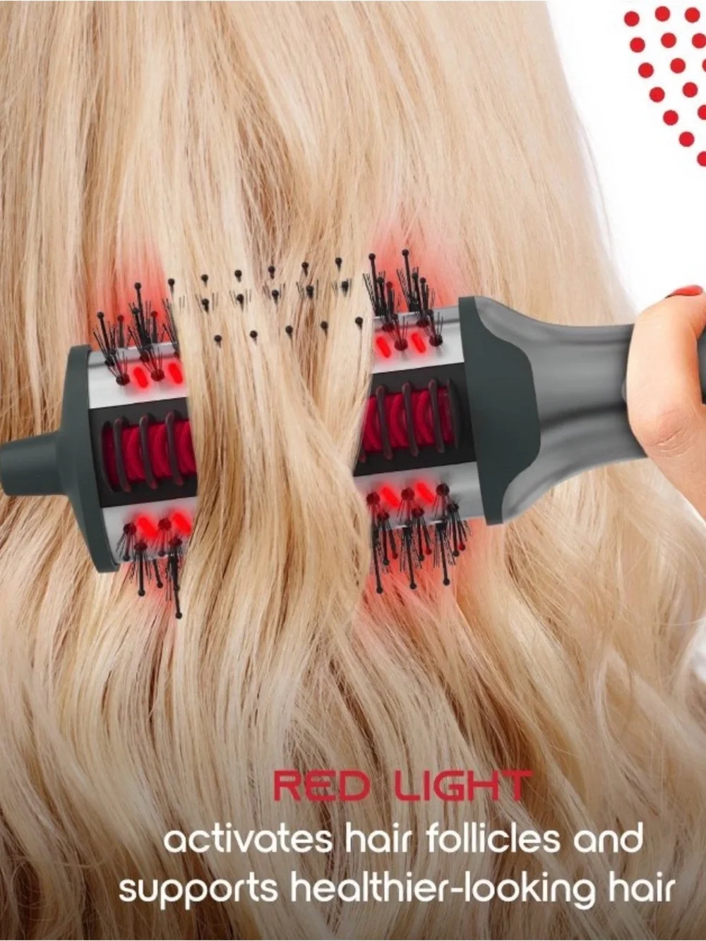 SLF Red Light Therapy 5-In-1 Ionic Dry Hair Brush & Heat Combo